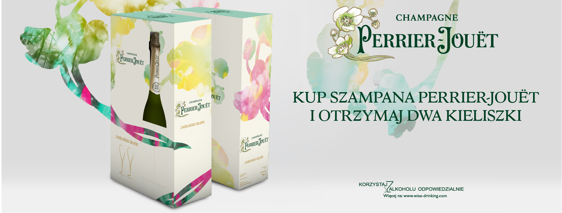 PR_ Perrier Jouet + dwa kieliszki gratsi